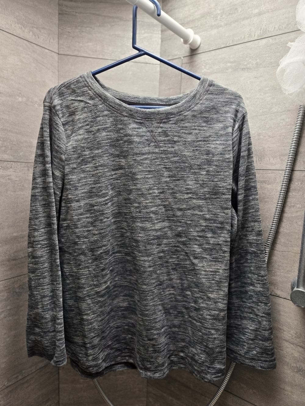 Karen Scott Sport Mens XL Marled Gray Crewneck Sweater Long Sleeve Textured Knit